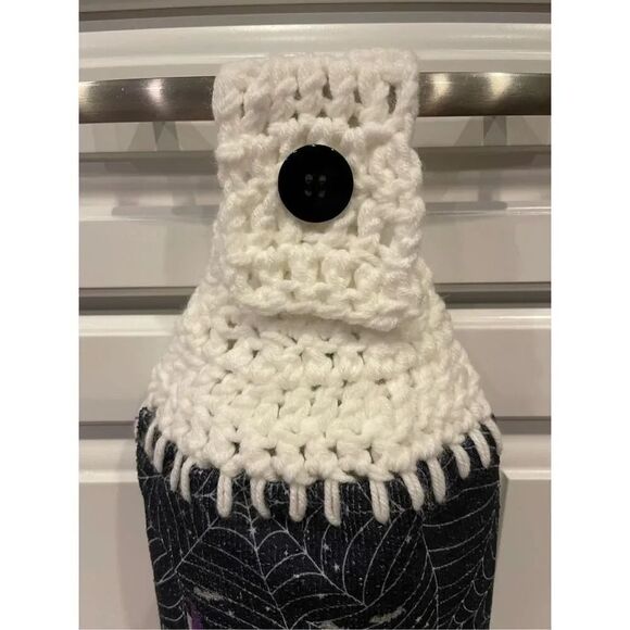 Crochet Top Kitchen Towel- Halloween when witches go riding - Picture 2 of 3